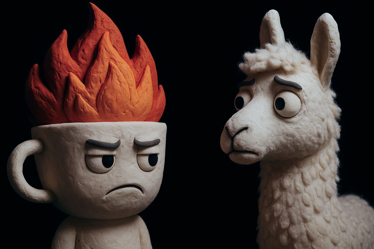 Playful llama illustration